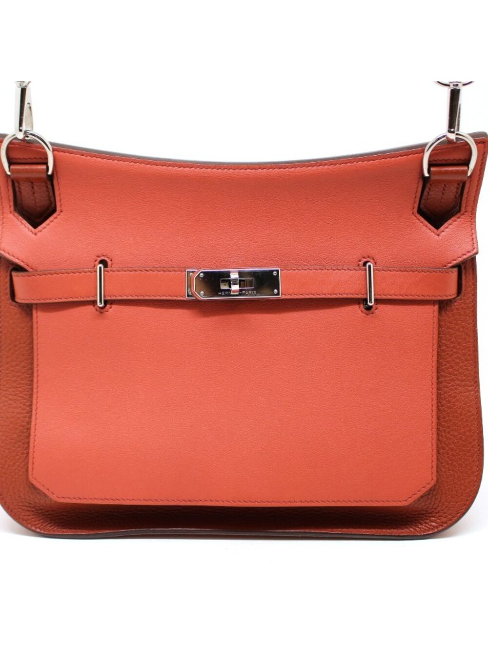 Hermes Jypsiere Shoulder Bag Sanguine Brick Silver